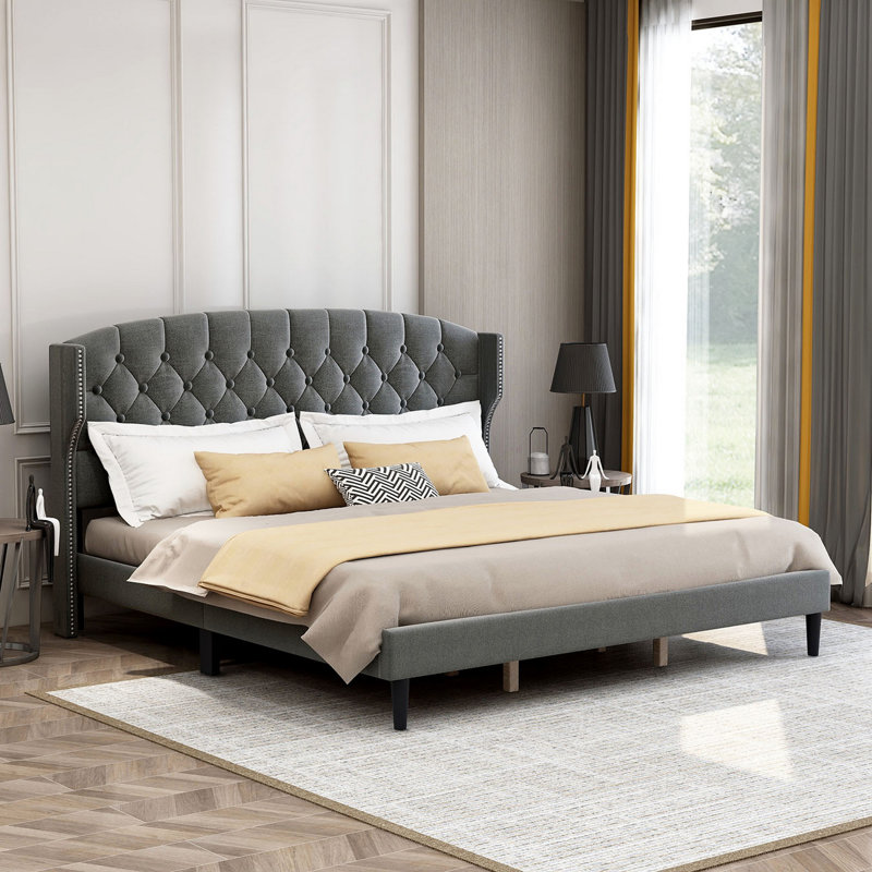 Red Barrel Studio® Fjeldheim Upholstered Bed & Reviews Wayfair